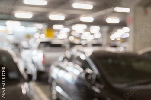Wallpaper Mural Blur of car in the car parking with light and bokeh Torontodigital.ca