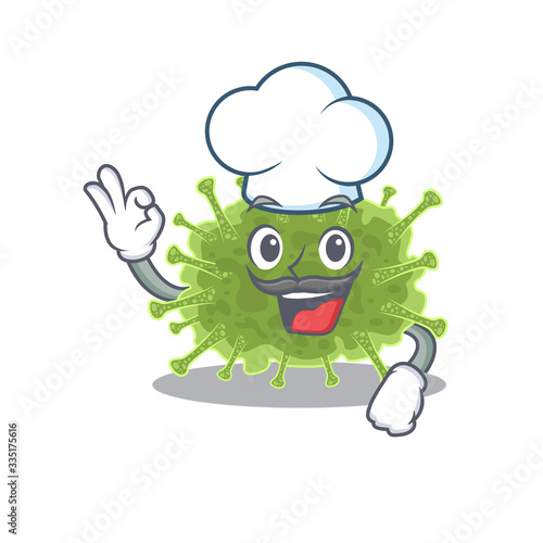 Haploviricotina chef cartoon design style wearing white hat