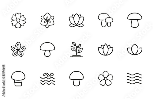 spring line icons set.