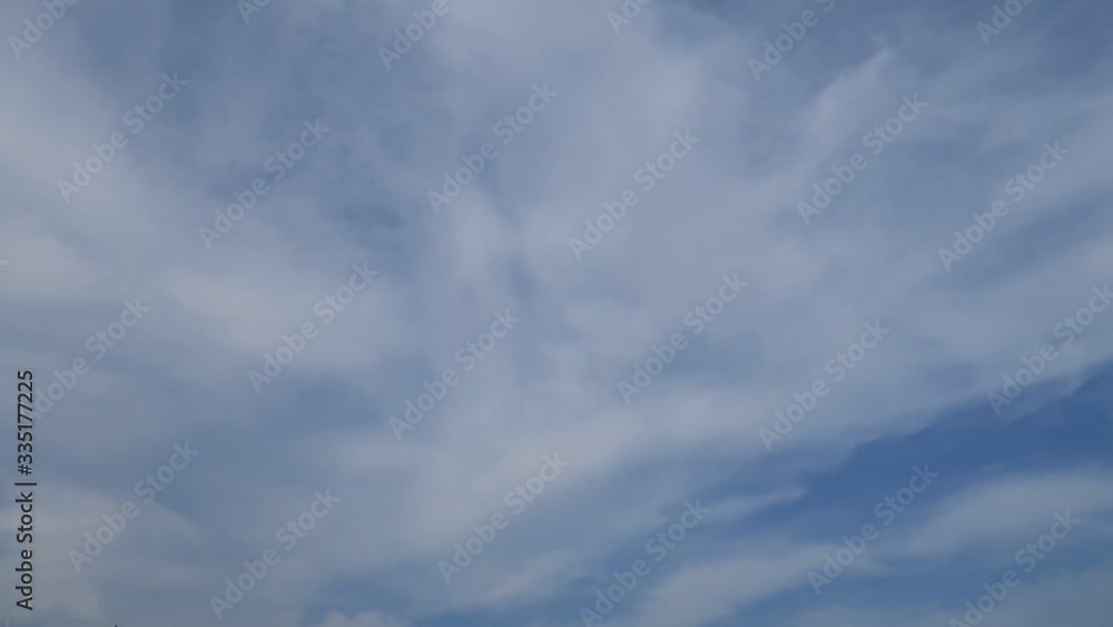 Wispy smoke clouds on cloudy blue sky TimeLapse. Abstract nature background of beautiful weather with fluffy cirrus & cirrocumulus cloudscape slowly moved on daylight horizon in tropical summer day Wispy smoke clouds on cloudy blue sky TimeLapse. Abstract nature background of beautiful weather with fluffy cirrus & cirrocumulus cloudscape slowly moved on daylight horizon in tropical summer day