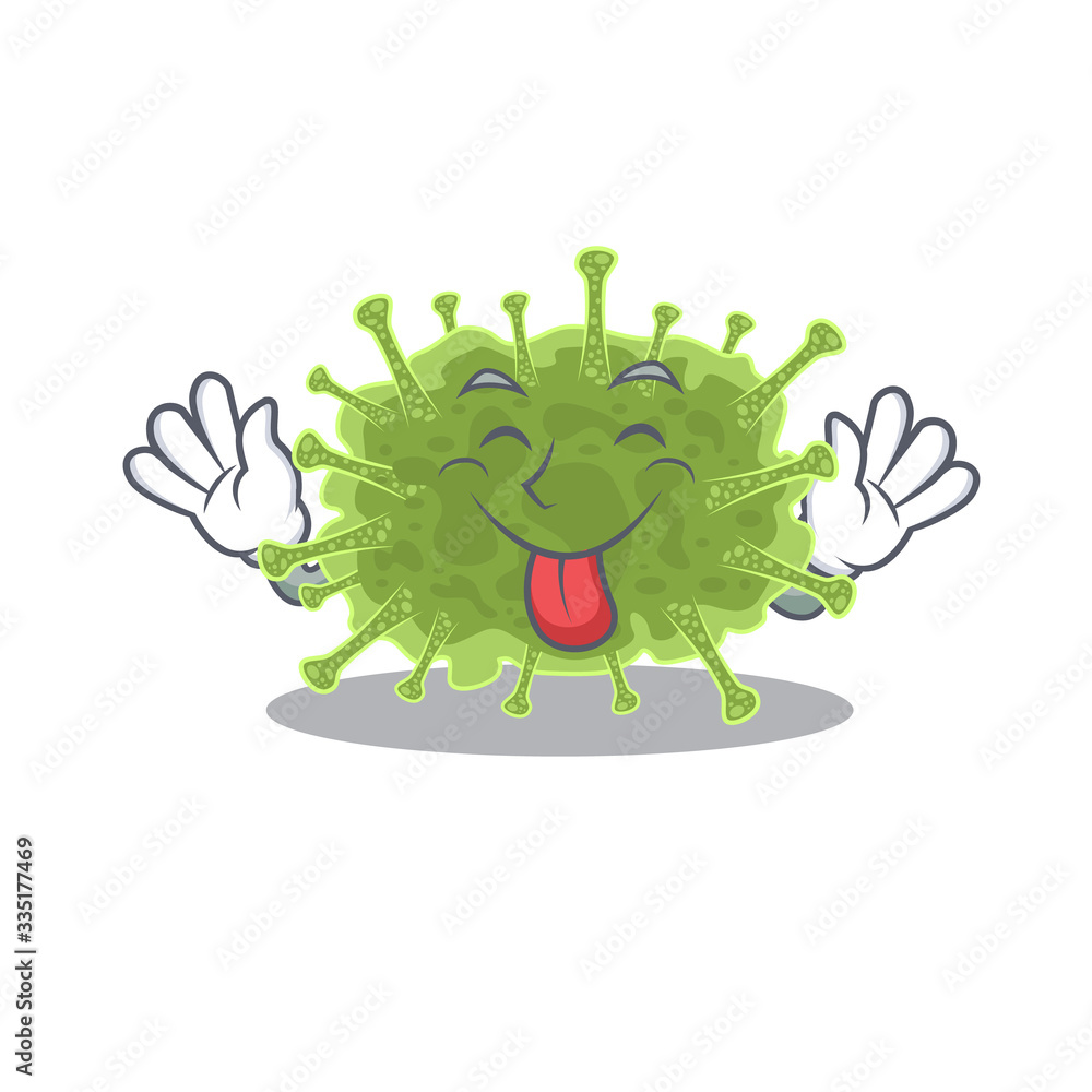 An amusing face haploviricotina cartoon design with tongue out An amusing face haploviricotina cartoon design with tongue out
