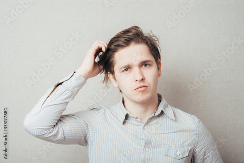 Portrait of a serious young man