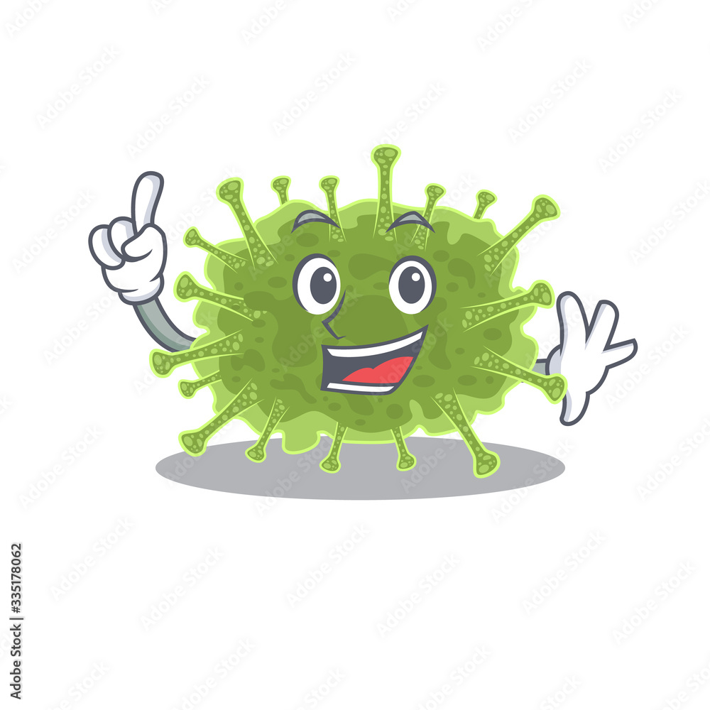 Haploviricotina mascot character design with one finger gesture Haploviricotina mascot character design with one finger gesture