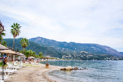 Corfu island beaches, waterfront, sea, havens, bays, boats, Greece
