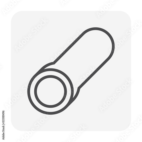 Asbestos fiber cement pipe or transite pipe vector icon for construction drainage system, sewer line at underground for drain water, sewage. Also supply fresh and clean water for plumbing, irrigation.