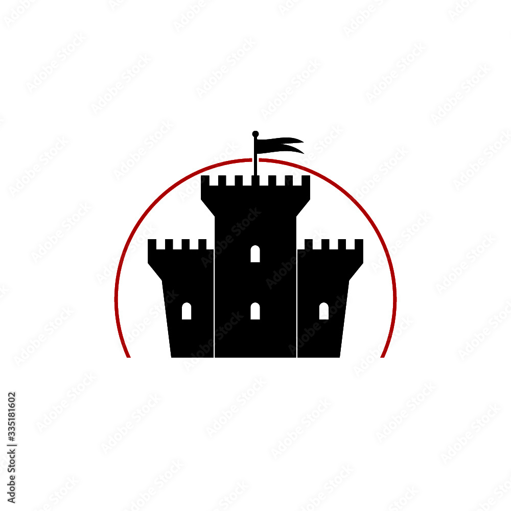 Old fortress decorative isolated illustration on white background Old fortress decorative isolated illustration on white background