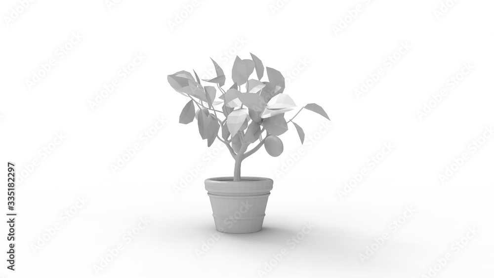 Obraz premium 3D rendering of a house plant model computer generated