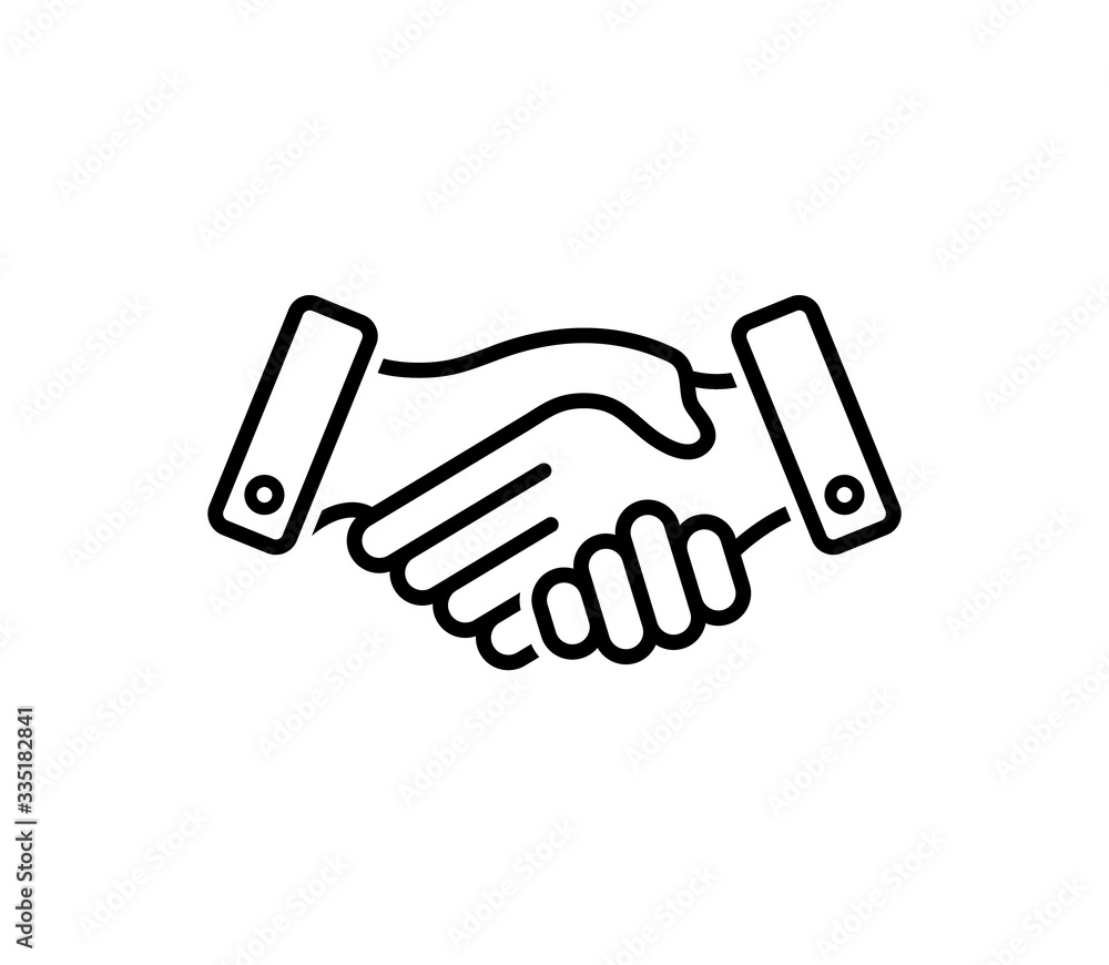 Handshake contract agreement, vector icon.