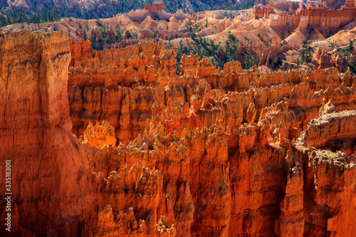 Utah / USA - August 22, 2015: View colorful hoodoo and rock formationat detail at Bryce Point in Bryce Canyon National Park, Utah, USA