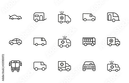 Car line icons set.