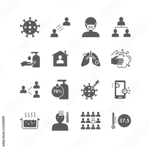 icons set coronavirus covid-19 design.