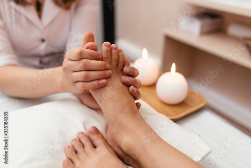 Exotic foot massage and spa foot treatment.