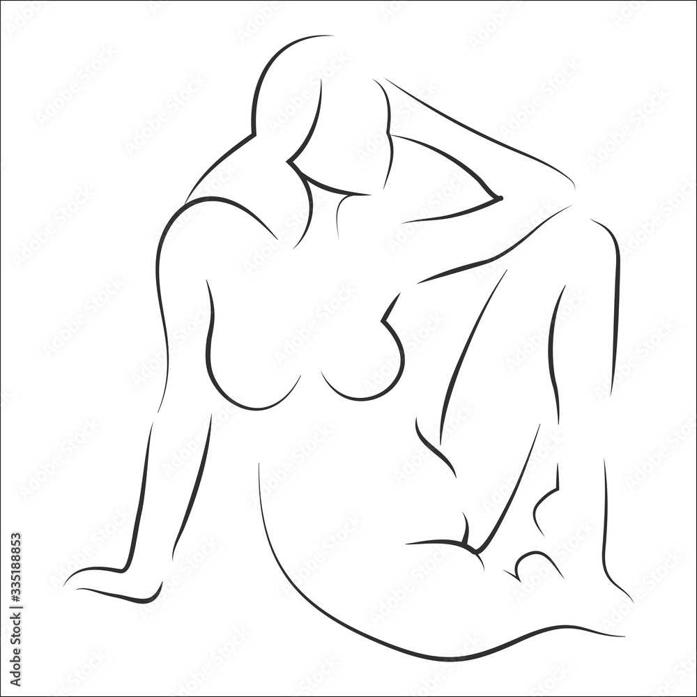Stylized female body. Abstract vector silhouette. Stylized female body. Abstract vector silhouette.