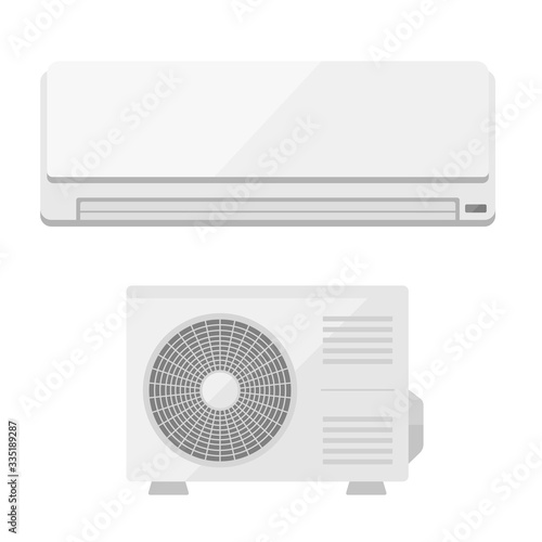 エアコンと室外機のイラスト
