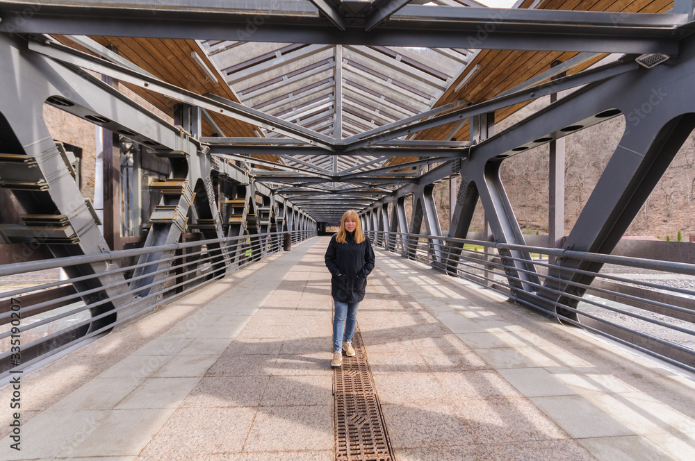 Pedestrian bridge made of metal structures Pedestrian bridge made of metal structures