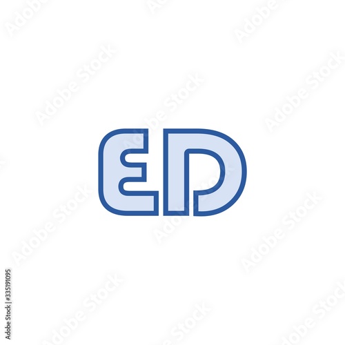 Initial ED Letter Logo Isolated On White Background
