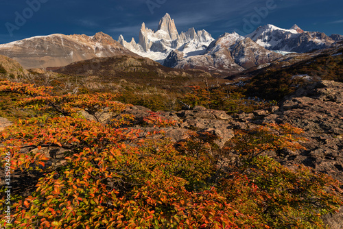 Fitz Roy Mountain in autumn  Patagonia  Argentina.