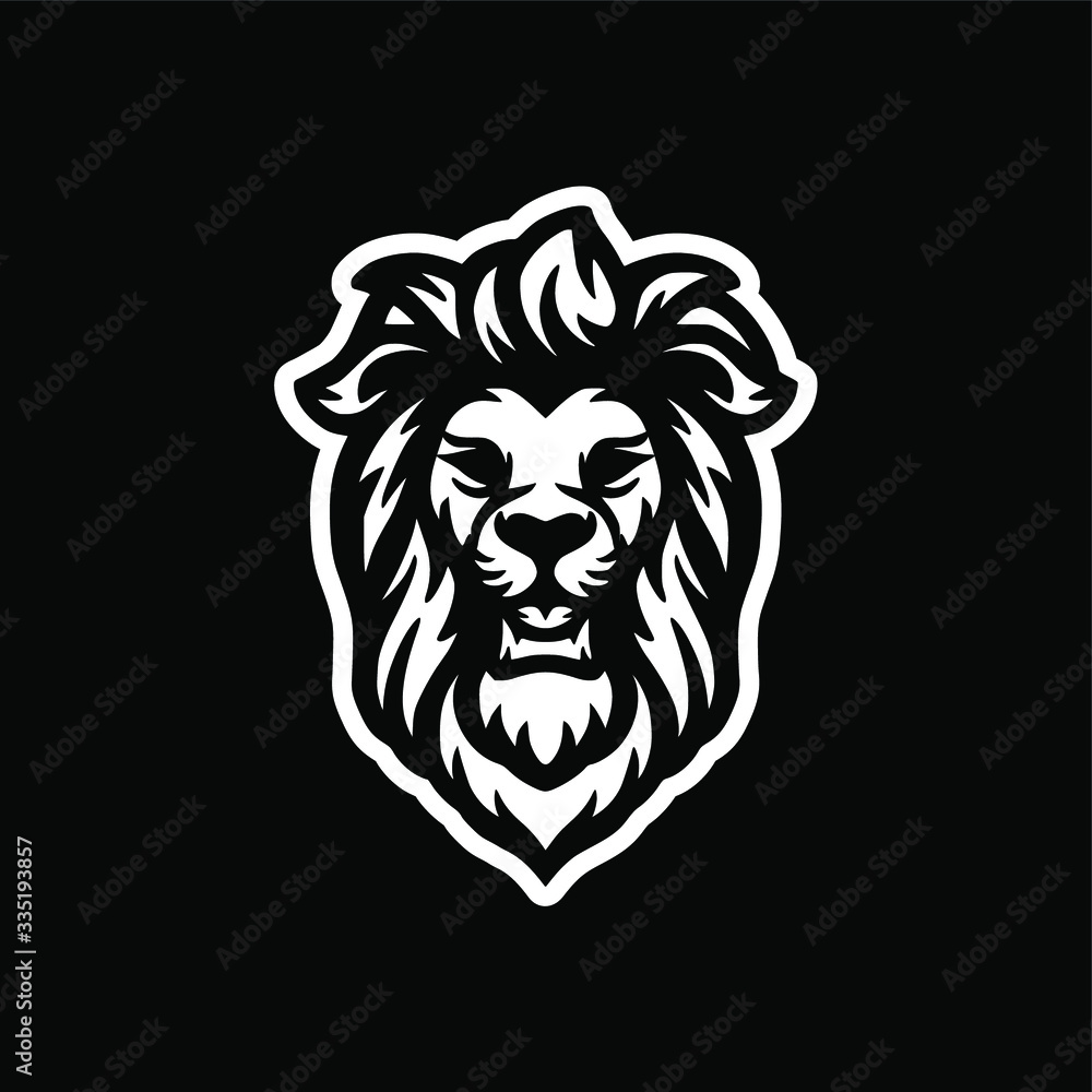 wild lion mascot logo design vector