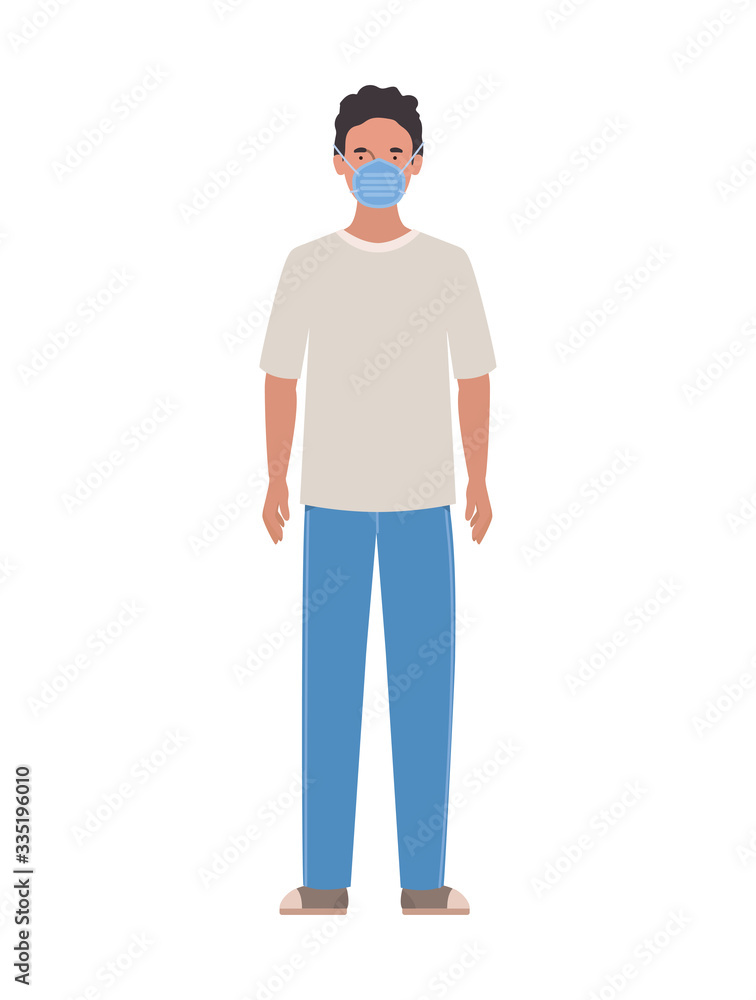 Avatar man with medical masks vector design Avatar man with medical masks vector design