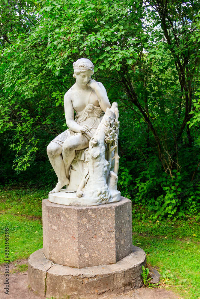 Marble statue Erminia in Pavlovsk park, Russia