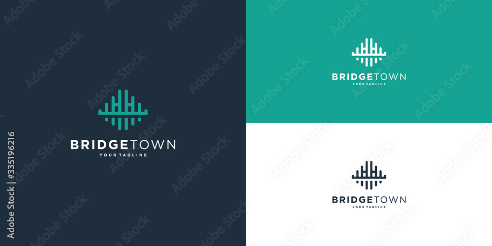 Fototapeta premium Unique and elegant minimalist bridge with premium vector style