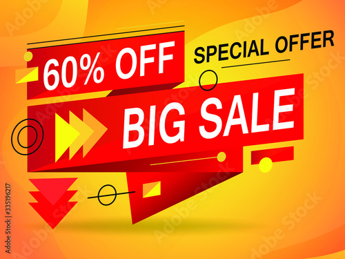 Sale banner template design, Big sale special offer. end of season special offer banner. vector Format