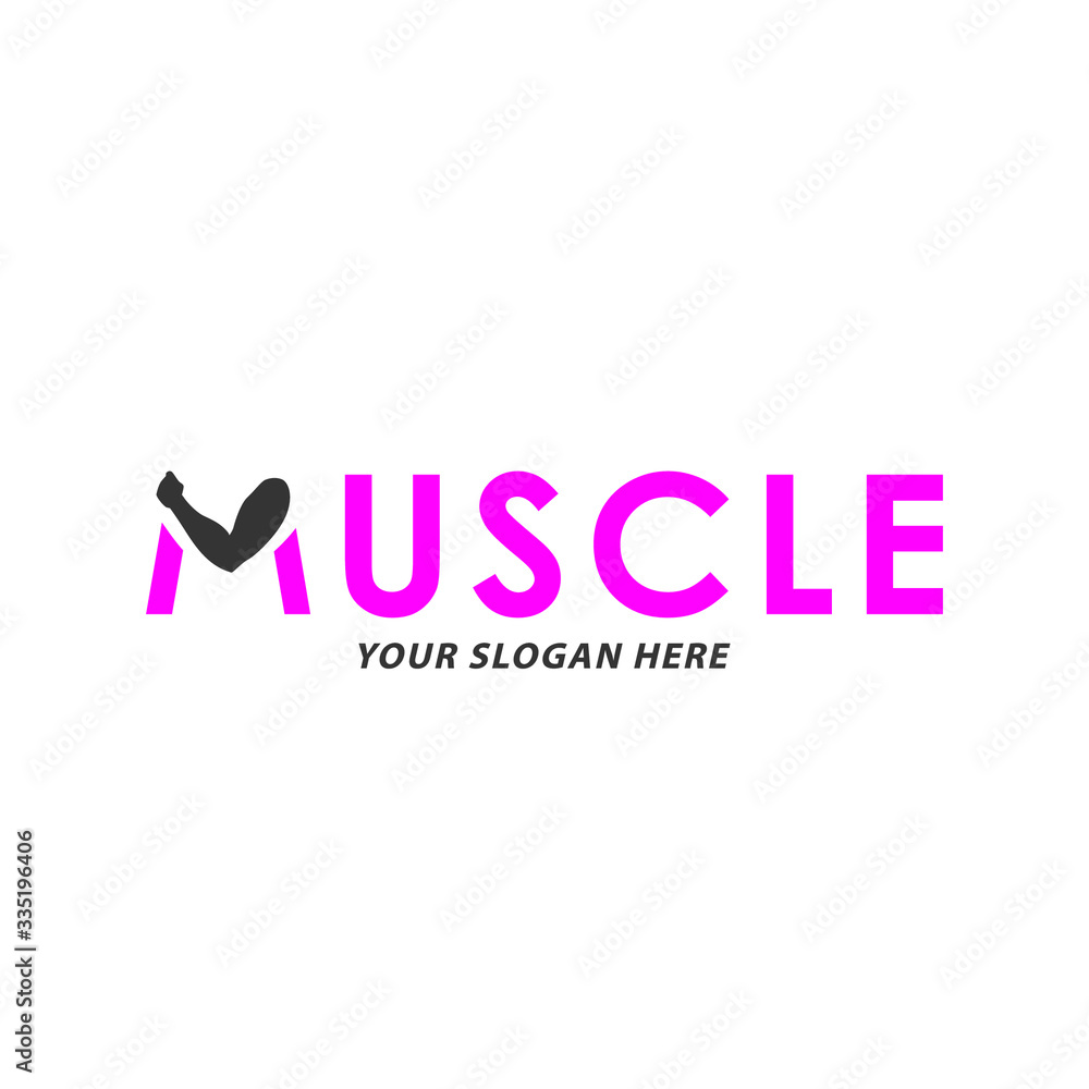 creative muscle logo design, vector creative muscle logo design, vector