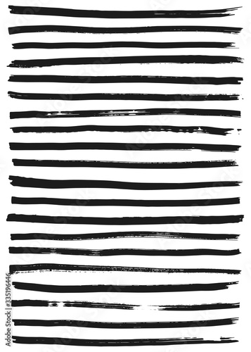 Marker brush strokes. Vector strips set.