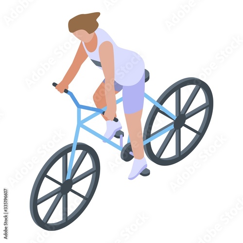Triathlon cycling icon. Isometric of triathlon cycling vector icon for web design isolated on white background