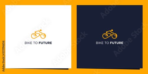 Unique bicycle logo vector illustration template. Minimalist logo design inspiration. Premium Vector
