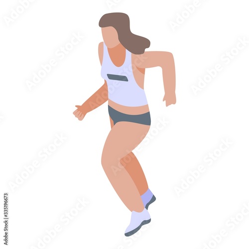 Triathlon running icon. Isometric of triathlon running vector icon for web design isolated on white background