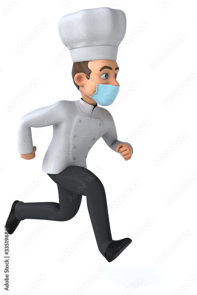 3D illustration of a cartoon character with a mask 3D illustration of a cartoon character with a mask