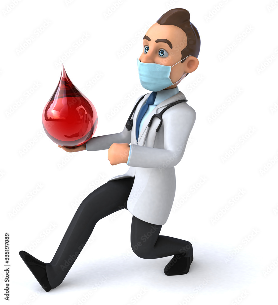 3D illustration of a cartoon character with a mask 3D illustration of a cartoon character with a mask