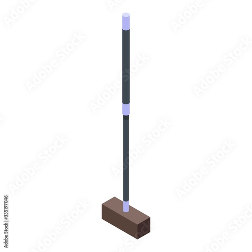 Croquet mallet icon. Isometric of croquet mallet vector icon for web design isolated on white background