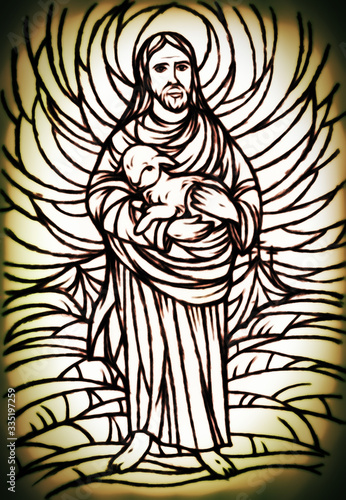 calm jesus messiah and resurrection with nature background - illustration © honeyflavour