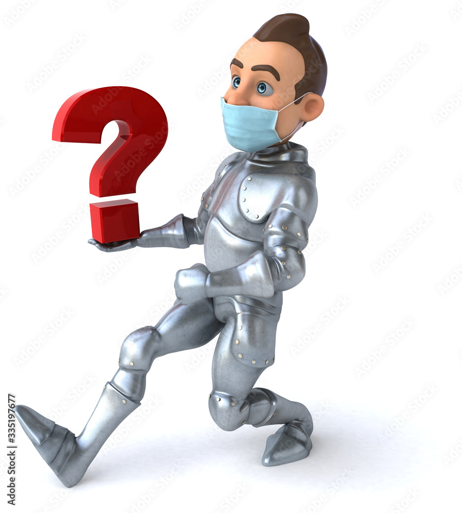 3D illustration of a cartoon character with a mask 3D illustration of a cartoon character with a mask
