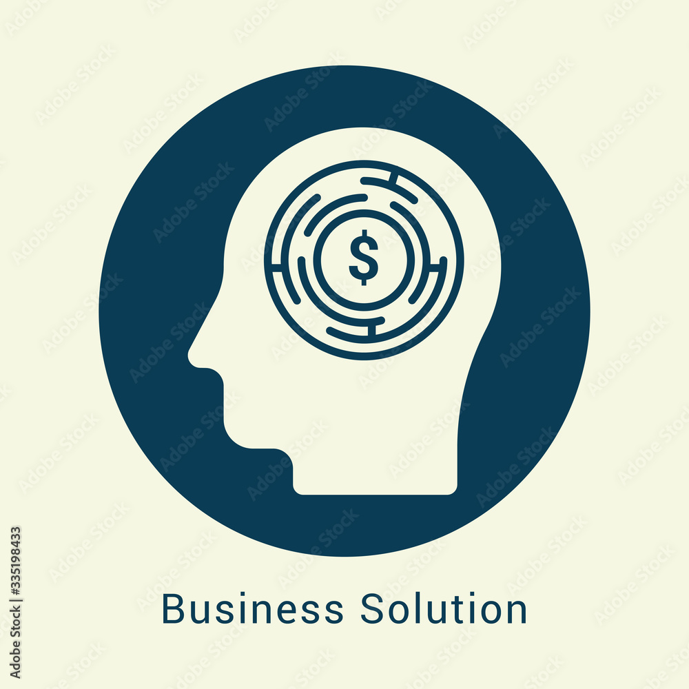 Investment ideas icon concept with human head Investment ideas icon concept with human head
