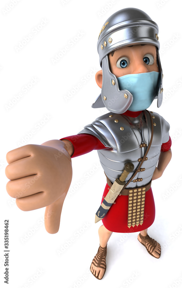 3D illustration of a cartoon character with a mask 3D illustration of a cartoon character with a mask