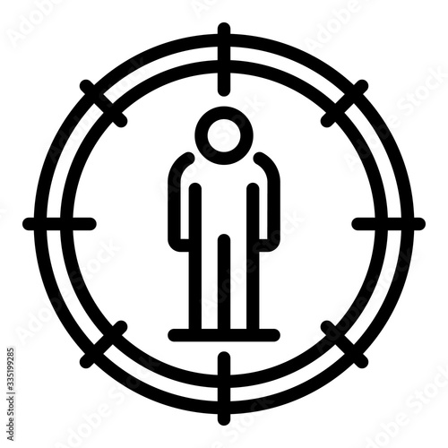 No racism target icon. Outline no racism target vector icon for web design isolated on white background