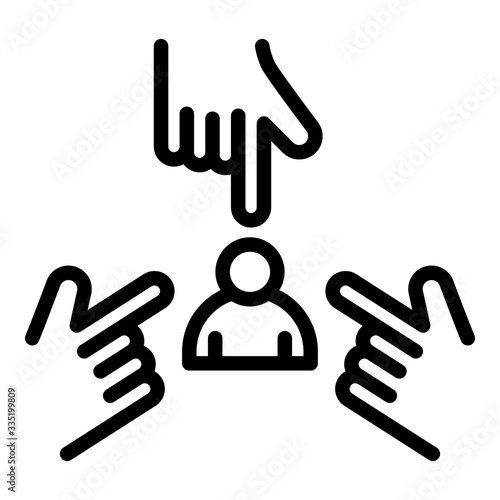 No racial discrimination icon. Outline no racial discrimination vector icon for web design isolated on white background