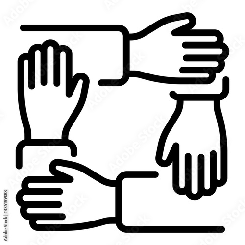 Integrity racism icon. Outline integrity racism vector icon for web design isolated on white background
