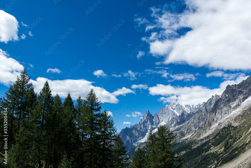 Top of Mont Blanc seen from the Bonatti refuge. Courmayeur, Aosta Valley, Italy Top of Mont Blanc seen from the Bonatti refuge. Courmayeur, Aosta Valley, Italy