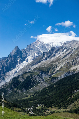 Top of Mont Blanc seen from the Bonatti refuge. Courmayeur, Aosta Valley, Italy
