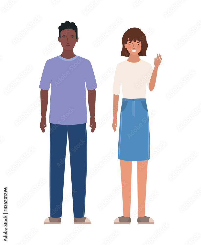 Isolated woman and man avatar vector design Isolated woman and man avatar vector design