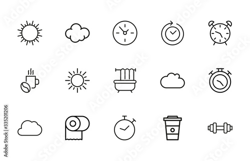 Icon set of morning.