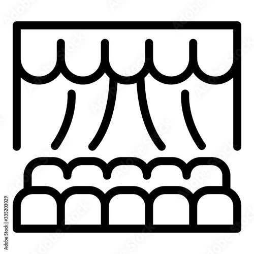 Theatre scene icon. Outline theatre scene vector icon for web design isolated on white background