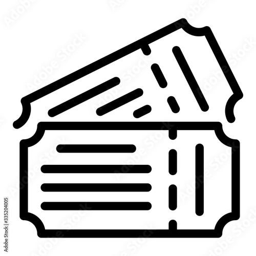 Theatre tickets icon. Outline theatre tickets vector icon for web design isolated on white background