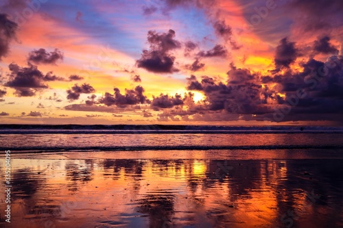 sunset over the sea of Bali