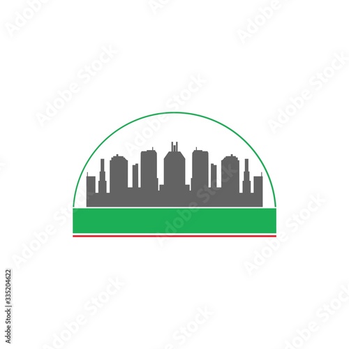 City logo with circle isolated on white background