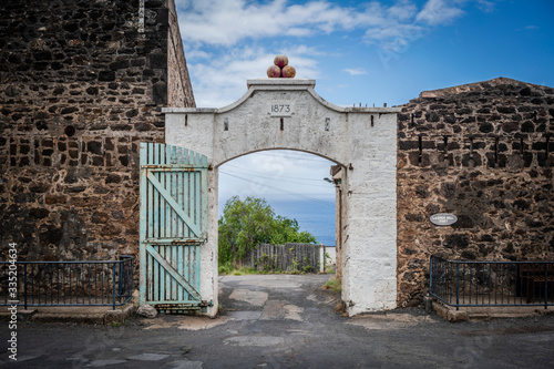 Gate to the old fort on the island of St Helena in the South Atlantic
